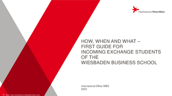 How, When and What - First Guide for WBS Incoming Exchange Students (PDF)