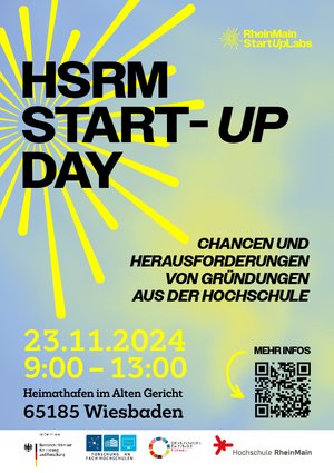 Start-Up-Day der Hochschule RheinMain HSRM am 23.11.24 Vorankündigung und Programm