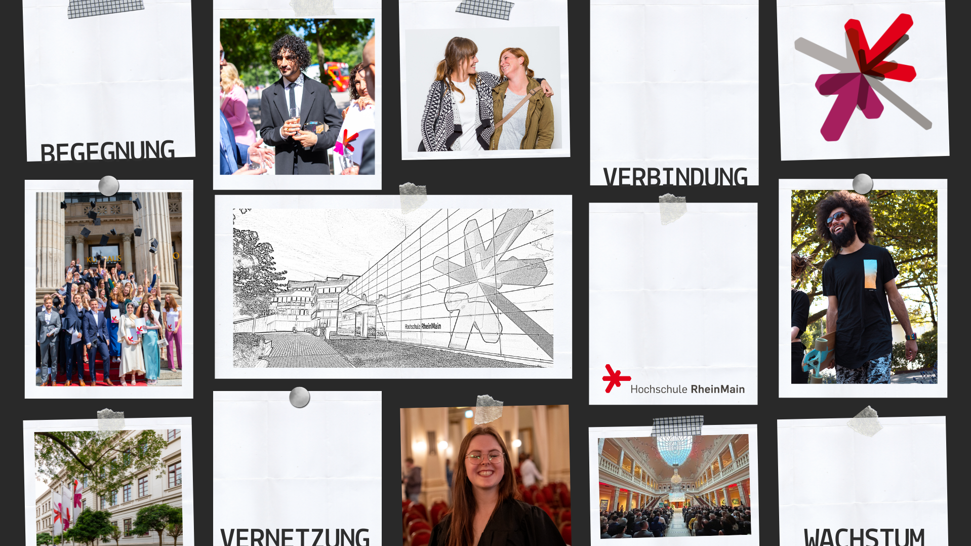 Collage mit Eindrücken aus der Hochschule